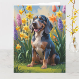 Carte Peinture de fleurs printanières de chien Bluetick