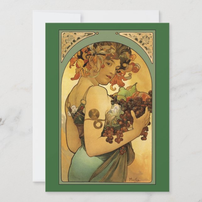 Carte Peinture de fruits Alphonse Mucha (Devant)