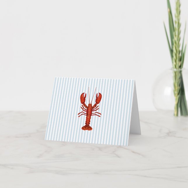 Carte Peinture de homard Bleu Nautique Bleu Bande Côtièr (Devant)
