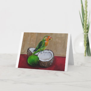 Carte Peinture de la fête tropicale de l'inséparable par
