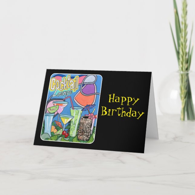 Carte Peinture de 'Mid Century Mod Tropical Tiki Lounge' (Devant)