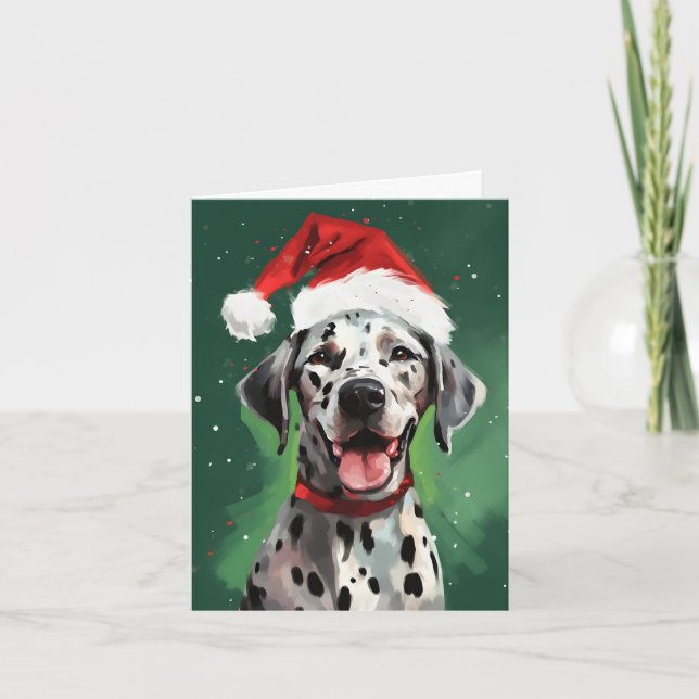 Carte Peinture de Noël dalmate (Devant)