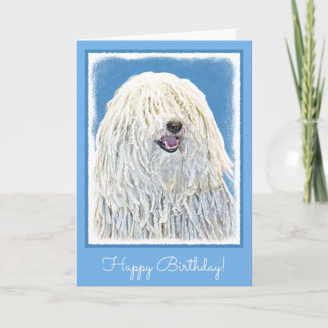 Carte Peinture de Puli - art original mignon de chien (Devant)