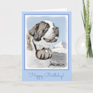 Carte Peinture de St Bernard - art original mignon de