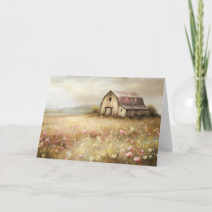 Carte Peinture de terrain Fleur sauvage de grange blanch