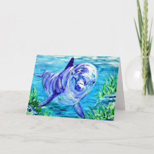 Carte Peinture des dauphins d'océan Dauphin Photo sous-m