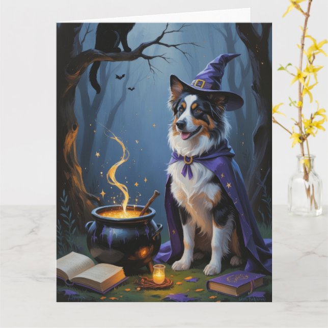 Carte Peinture d'Halloween capricieuse australienne (Fleur jaune)