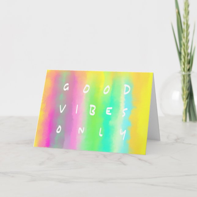 Carte Peinture d'inspiration de positivité de Good Vibes (Devant)
