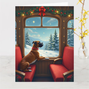 Carte Peinture du voyage en train de Noël du Boxer
