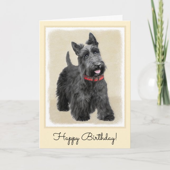 Carte Peinture écossaise Terrier - Cute Original Chien A (Devant)