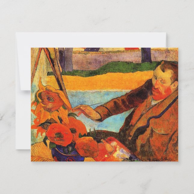 Carte Peinture Gauguin, Van Gogh Peinture Tournesols, (Devant)