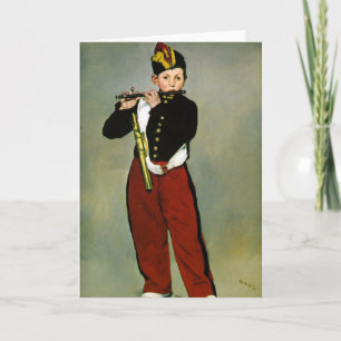 Carte Peinture impressionniste de jeune Flûtiste