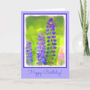 Carte Peinture Lupine - Art Fleur Original