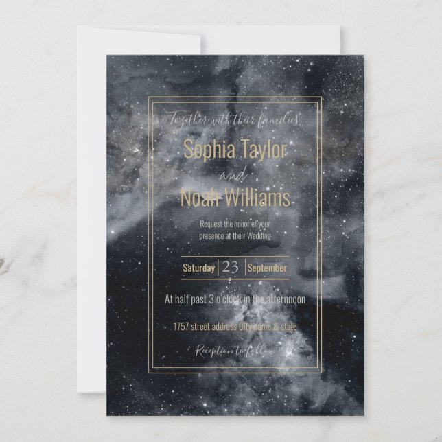 Carte Peinture Nebula en Galaxie noire blanche (Devant)