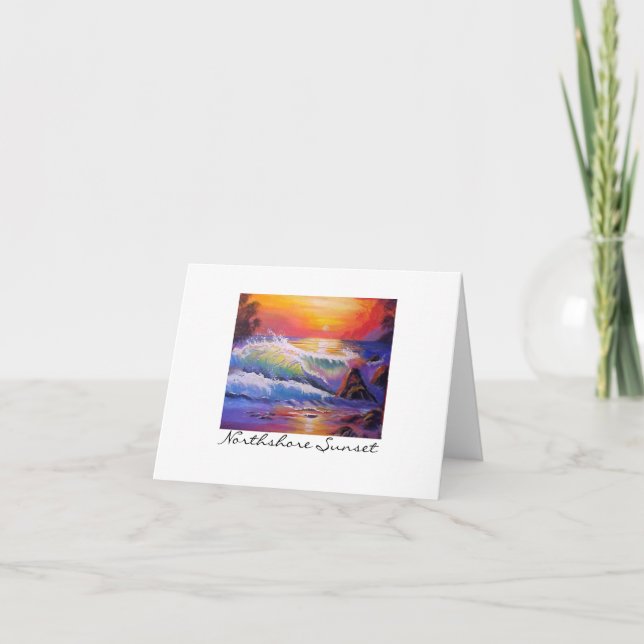 Carte Peinture originale de coucher du soleil de (Devant)