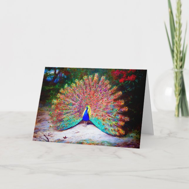 Carte Peinture Peacock vintage (Devant)