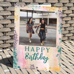 Carte Peinture photo personnalisée Splatter Joyeux anniv
