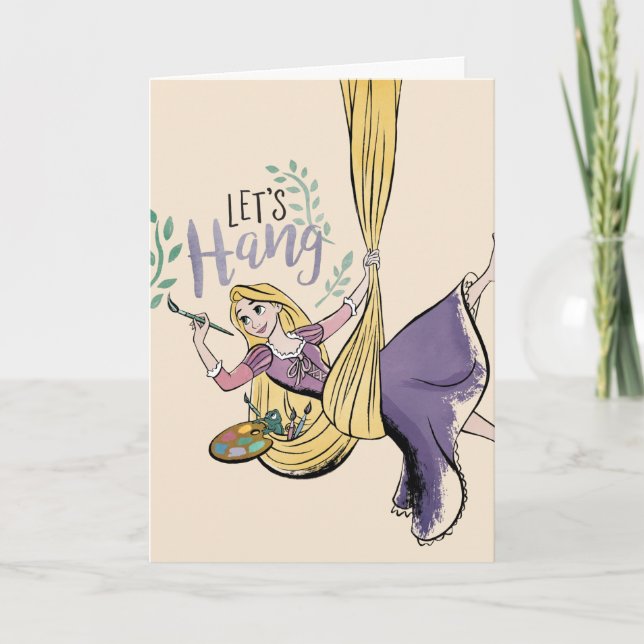 Carte Peinture Rapunzel "Accrochons-nous" (Devant)