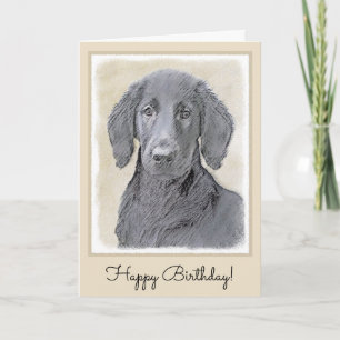 Carte Peinture Retriever à revêtement plat - Art Chien o