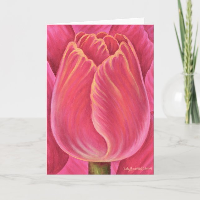 Carte Peinture rose de nature de fleur de tulipe - multi (Devant)