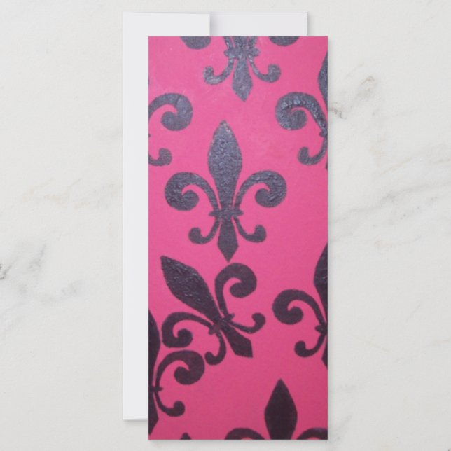 Carte Peinture rose fleur de lis (Devant)