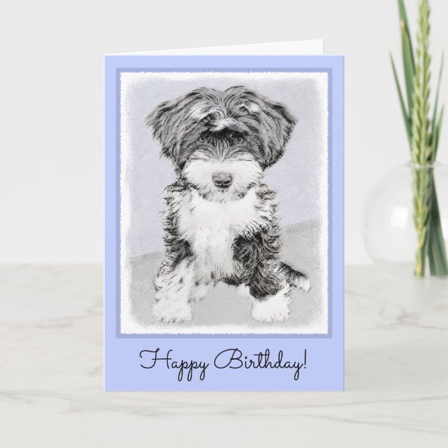 Carte Peinture Tibétaine Terrier - Cute Original Chien A (Devant)