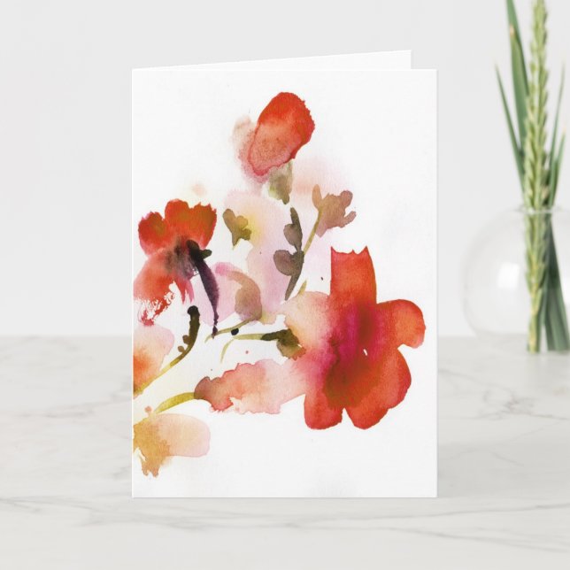 Carte Peintures florales abstraites d'aquarelle (Devant)