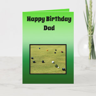 Carte Pelouse Bowls Theme Pères Anniversaire,