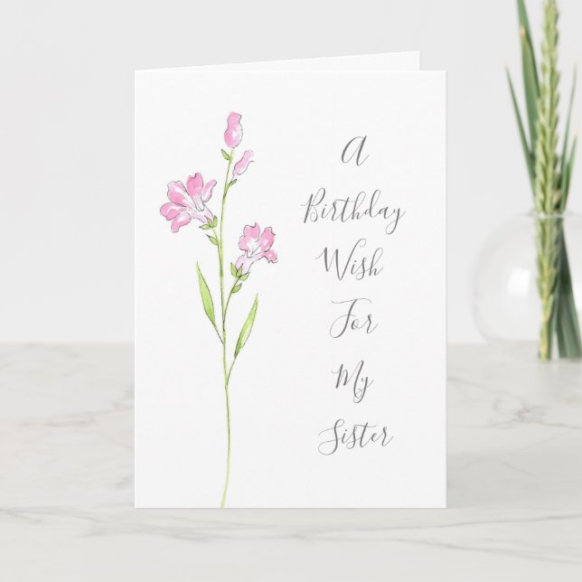 Carte Pendentif rose Aquarelle (Devant)