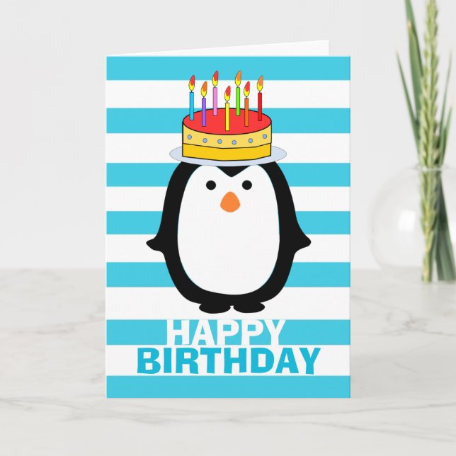 Carte Penguin d'anniversaire (Devant)