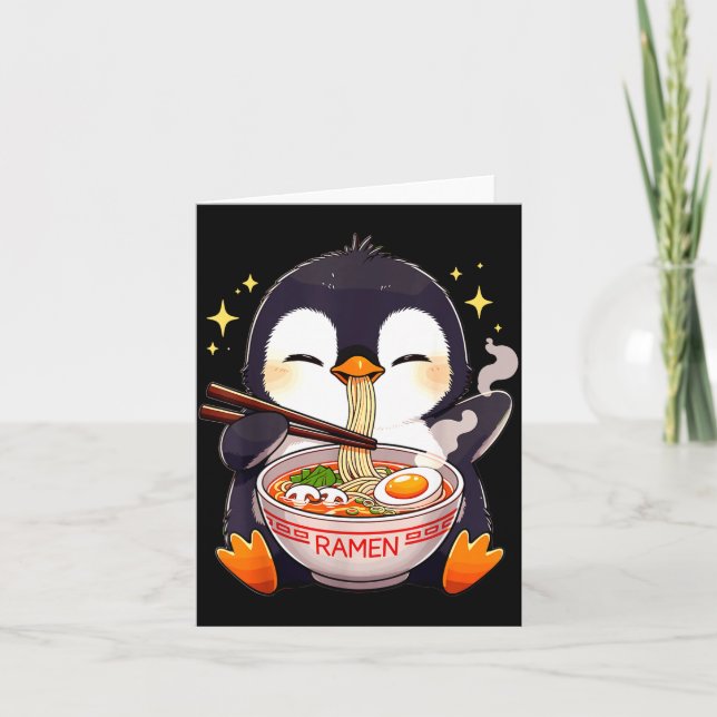 Carte Penguin Eating Ramen  (Devant)