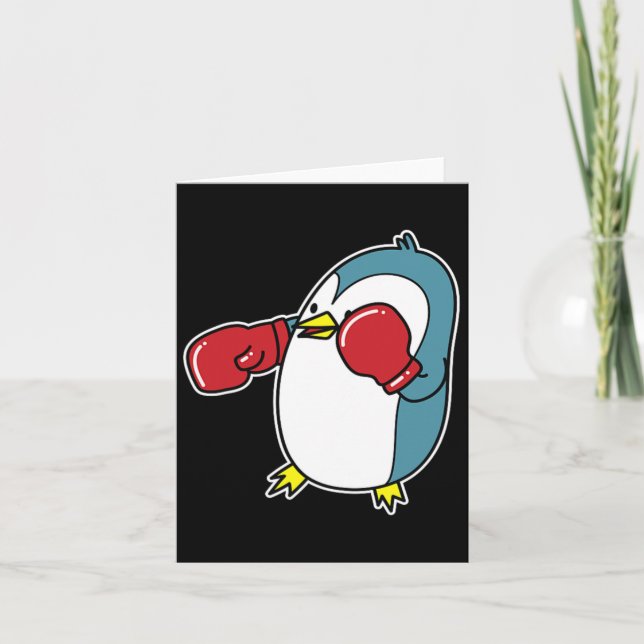 Carte Penguin fait la boxe (Devant)