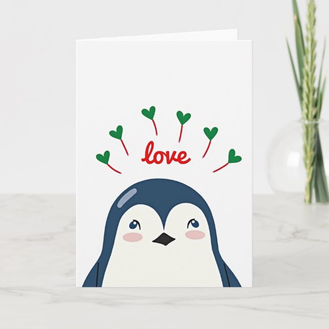 Carte Penguin Love Simple Card (Devant)