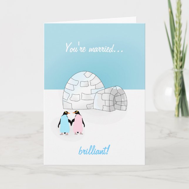 Carte Penguin mariage (Devant)