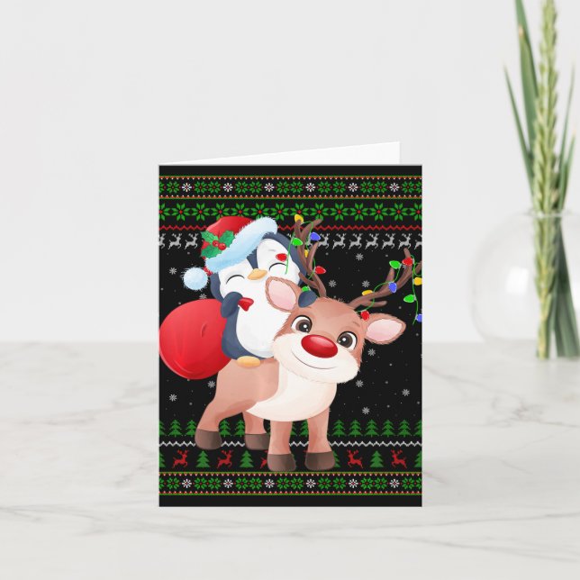 Carte Penguin Xmas Sweer Style laide Père Noël Penguin C (Devant)