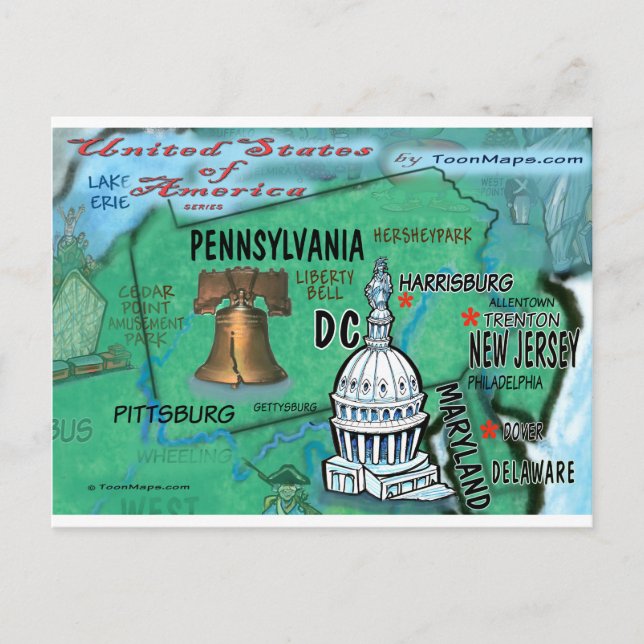 Carte Pennsylvania USA (Devant)