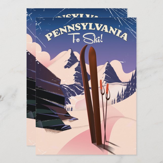 Carte Pennsylvanie À Ski (Devant / Derrière)