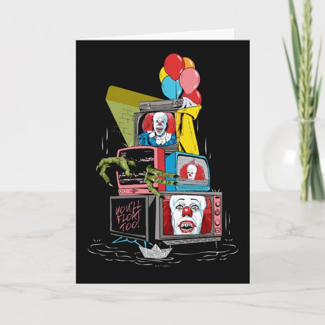 Carte Pennywise TV Stack classique - vous flotterez trop (Devant)