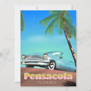 Carte Pensacola, floride affiche de voyage de style vint