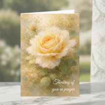 Pensant à toi dans la prière Rose jaune chrétienne