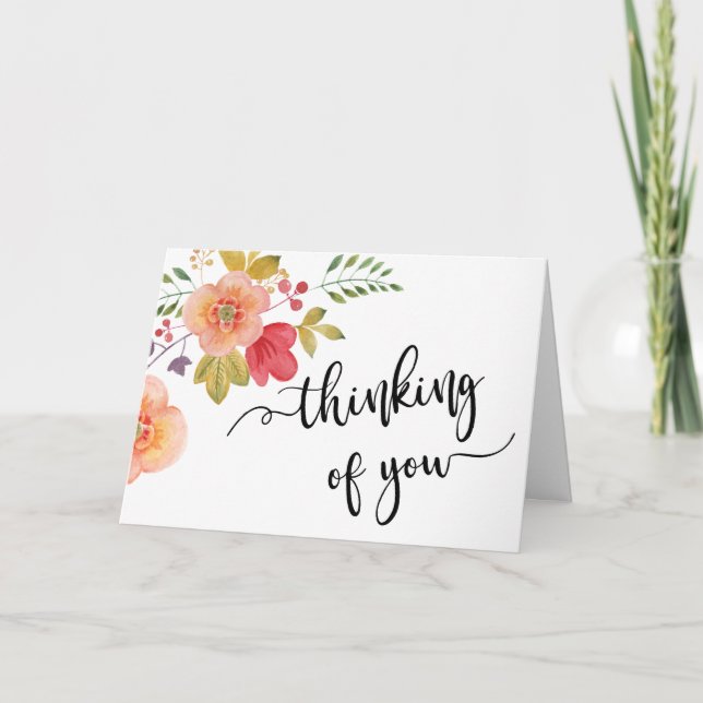 Carte pensant à vous condoléances endeuillée perte aimée (Devant)