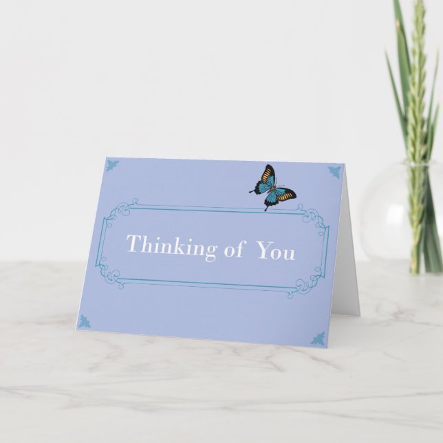 Carte Pensée à vous - papillon simple (Devant)