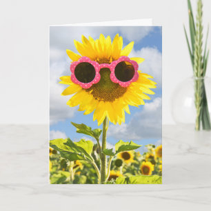 Carte Pensée aux vous-Lunettes de soleil sur le