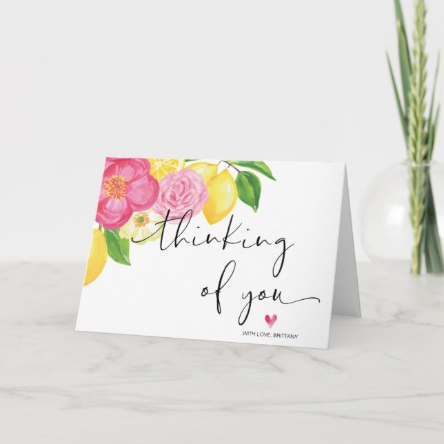 Carte Pensée florale rose de vous encourager la sympathi (Devant)