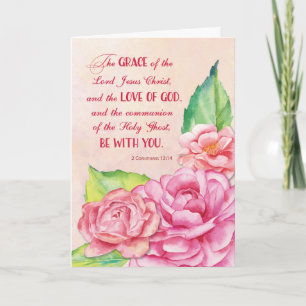 Carte Pensée religieuse de vous Écriture Rose rose