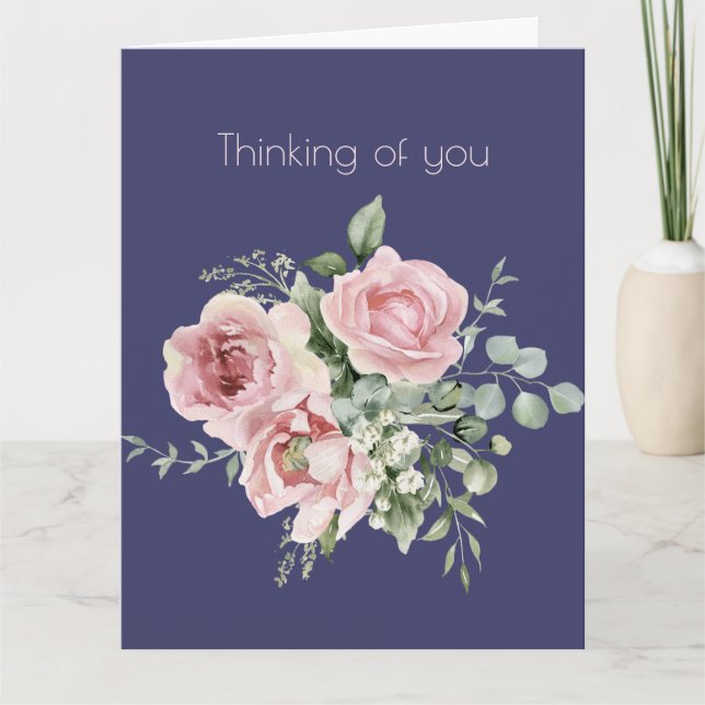 Carte Pensées de roses botaniques roses (Devant)
