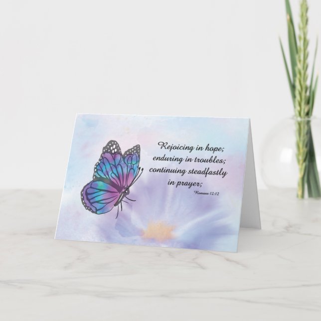 Carte Pensées et prières dans le papillon du temps diffi (Devant)
