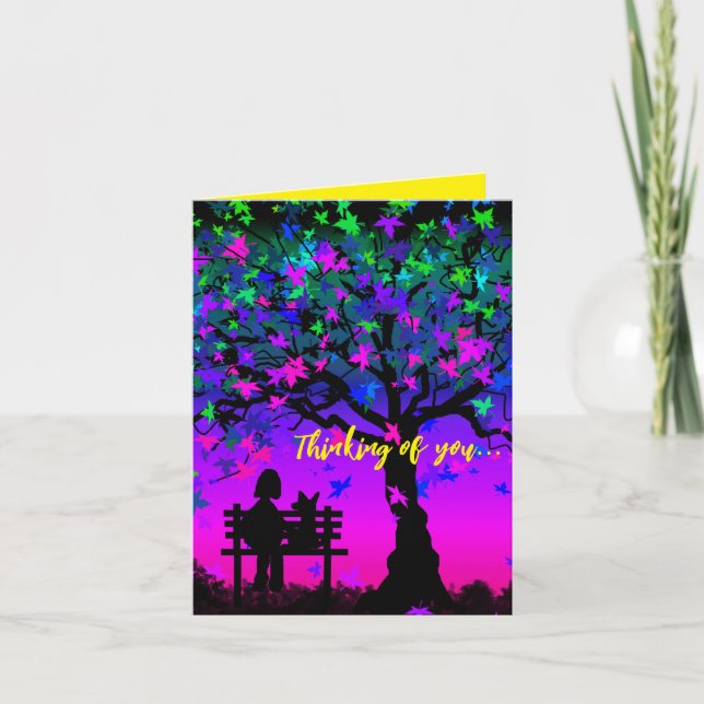 Carte Pensées Pour Toi Coucher De Soleil Avec Chie (Devant)