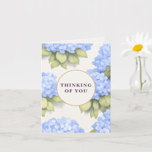 Carte Pensées pour toi   Fleurs de Hortensia Bleu