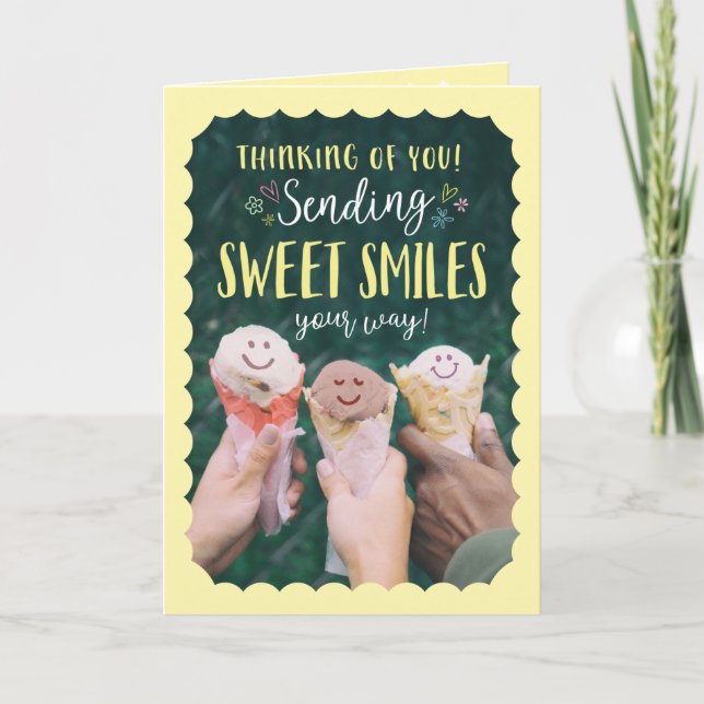 Carte Penser à envoyer des sourires doux (Devant)